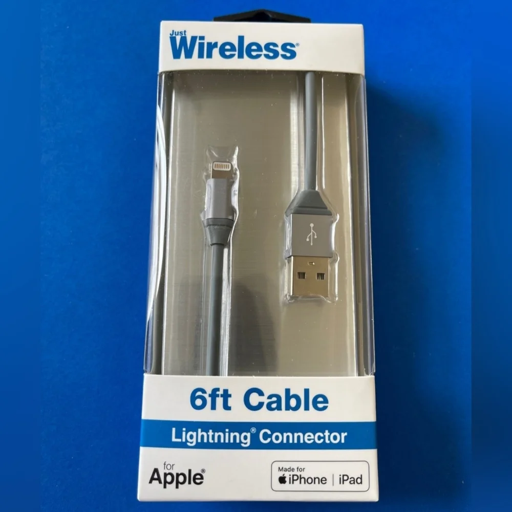 6-FT Just Wireless Lightning Connector Charging Cable (GRAY)
